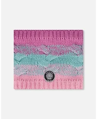 Deux par Girl Lined Knit Neckwarmer Pink, Orange and Turquoise