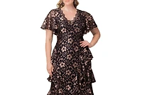 Kiyonna Women's Mon Ange Tiered Lace Evening Gown