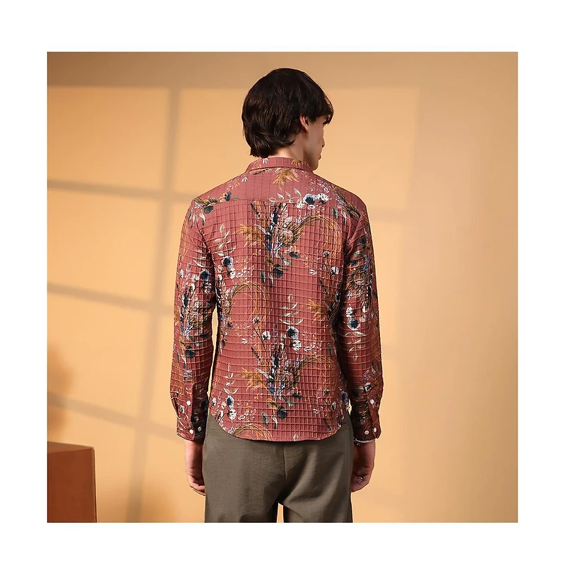 Campus Sutra Sunflower-Waffle Shirt