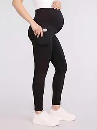 Women's Over the Belly Side Pocket Active Maternity Leggings - Motherhood