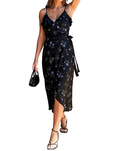 Cupshe Women's Sweet on Blue Floral Midi Beach Dress