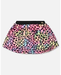 Deux par Girl Faux Fur Skirt Multicolor Leopard - Child