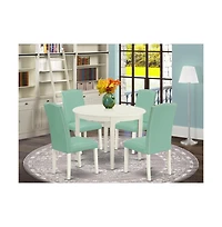 East West Furniture Dining Room Set Linen White