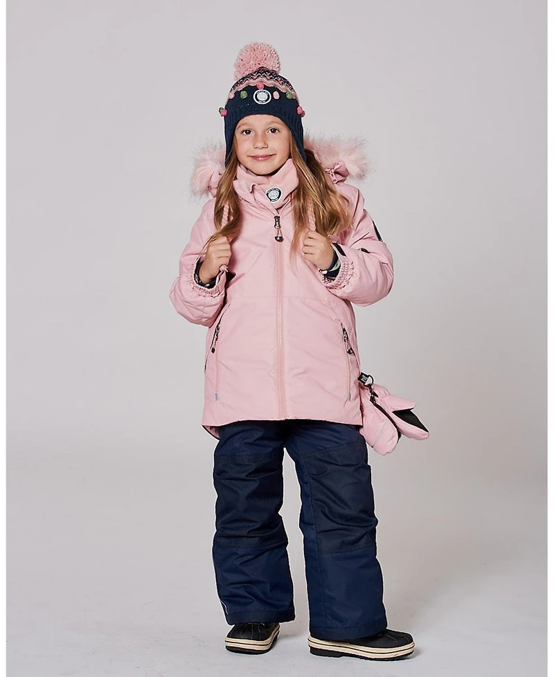 Deux par Girl Two-Piece Play Snowsuit Navy Blue and Pink - Toddler|Child