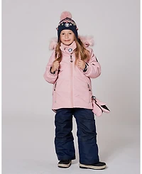 Deux par Girl Two-Piece Play Snowsuit Navy Blue and Pink - Toddler|Child