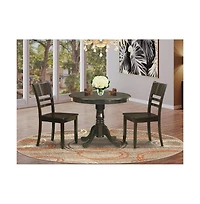 East West Furniture 3 Pc Kitchen Table set-Kitchen Dining nook plus 2 Dining Chairs