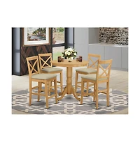 East West Furniture 5 Pc Dining counter height set-pub Table and 4 counter height stool