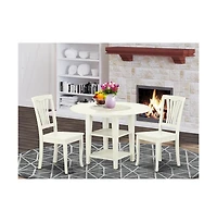 East West Furniture Dining Room Set Linen White