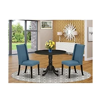 East West Furniture Dining Room Set Wirebrushed Black