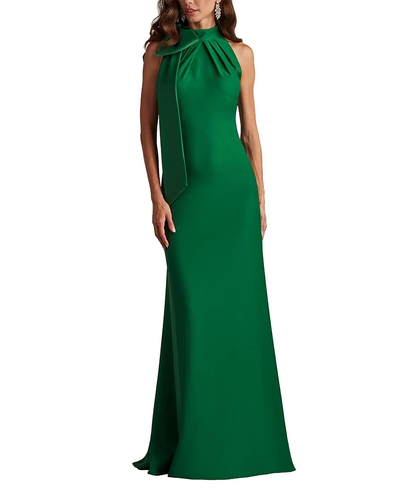 Tadashi Shoji Sims Shoulder Bow Halter Gown