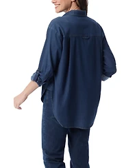 Gloria Vanderbilt Women's Amanda Roll-Tab-Sleeve Button-Front Shirt