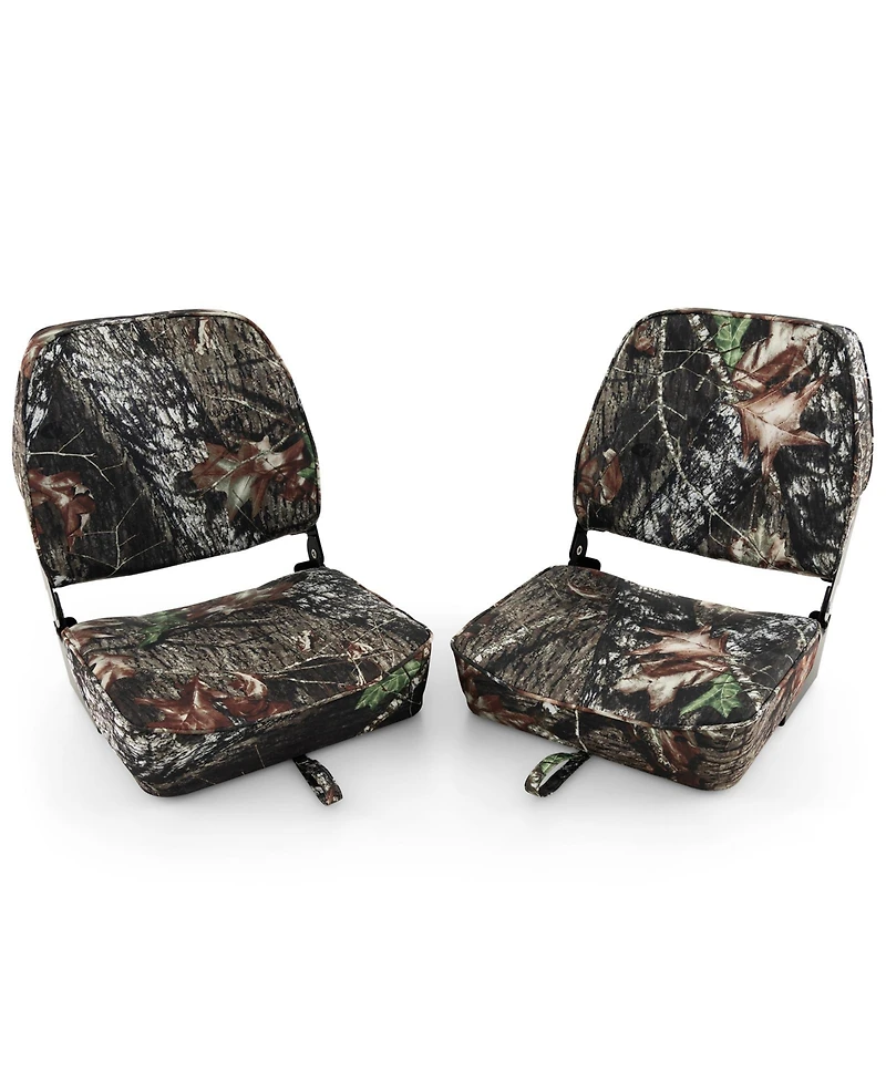 Akiudex 2-Piece Folding Boat Seat Set with Sponge Padding - Camouflage