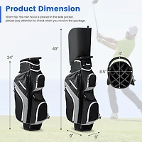 Akiudex Gray Golf Cart Bag with 14-Way Top Dividers