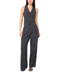 1.State Womens Sleeveless Striped Vest Wide Leg Pants