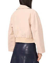 1.state Women's Cropped Smocked Waist Trench Coat