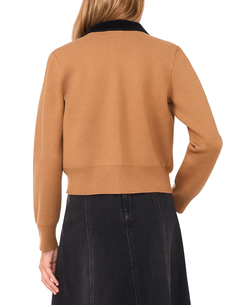 1.state Women's Long Sleeve Button Up Collar Jacket