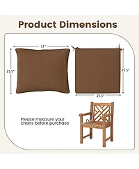Gymax 2PCS Deep Seat Chair Cushion Pads Set Indoor/Outdoor w/ Rope Belts