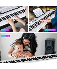 88 Key Folding Piano Keyboard with Wireless Midi Dual Speakers 1000 Timbres