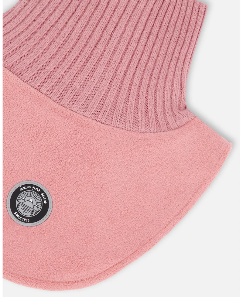 Deux par Girl Polar Fleece and Knit Neckwarmer Dusty Pink - Toddler|Child