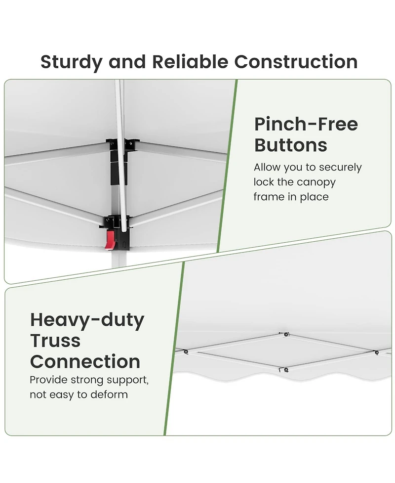 Foldable 10 X 10 Feet Pop up Canopy Tent with Wheeled Bag