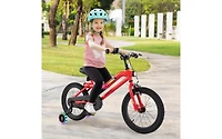 16 Inch Kids Bike with Led Lights, Adjustable Carbon Steel Frame for Ages 4-7