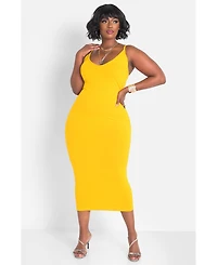 Rebdolls Plus Size A Lot To Love V-Neck Midi Dress & Cardigan Set