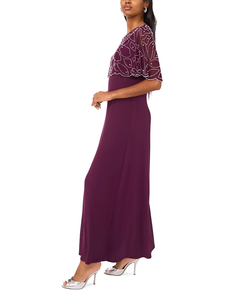 Msk Women's Combo Faraj Cape Maxi Dress