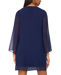 Msk Women's V-Neck Long Sleeve Midi Dress