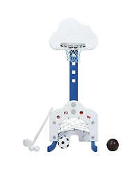 Akiudex 3-in-1 Kids Basketball Hoop Set with Balls