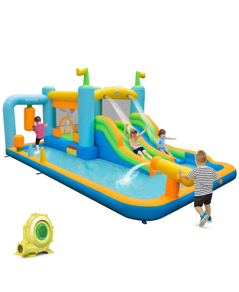 Inflatable Water Slide for Kids Ages 3-10 with 735W Blower