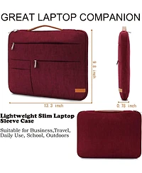 Acer 13.3 inch Laptop Sleeve Bag, Slim Shockproof Handbag, Computer Carrying Case Cover Compatible with MacBook Air/Pro,Acer Asus Dell Hp Red
