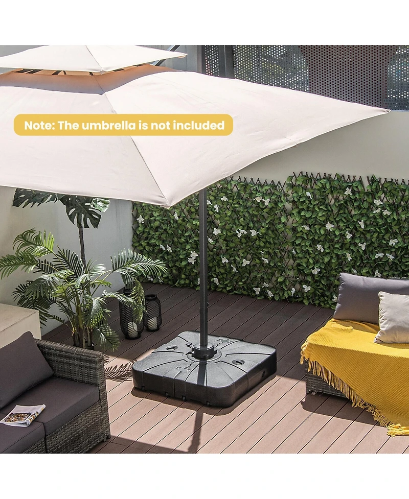 Gymax Patio 200lbs Fillable Cantilever Umbrella Base Heavy-Duty Water-Filled Outdoor