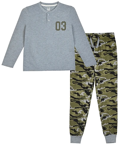 Max & Olivia Little and Big Boys 2-Piece Knit Top Jogger Pants Set