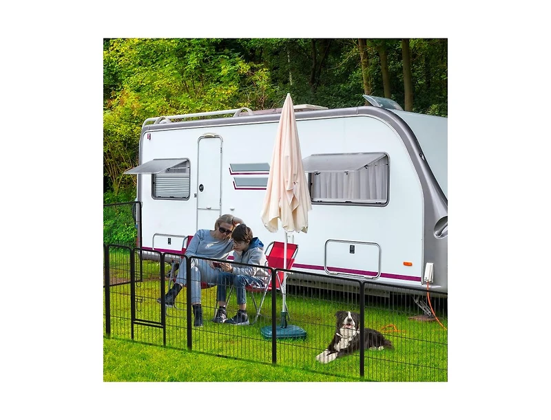 16 Panel Dog Playpen with Lock and Large Door