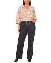 Vince Camuto Plus Peasant Split Neck Blouse