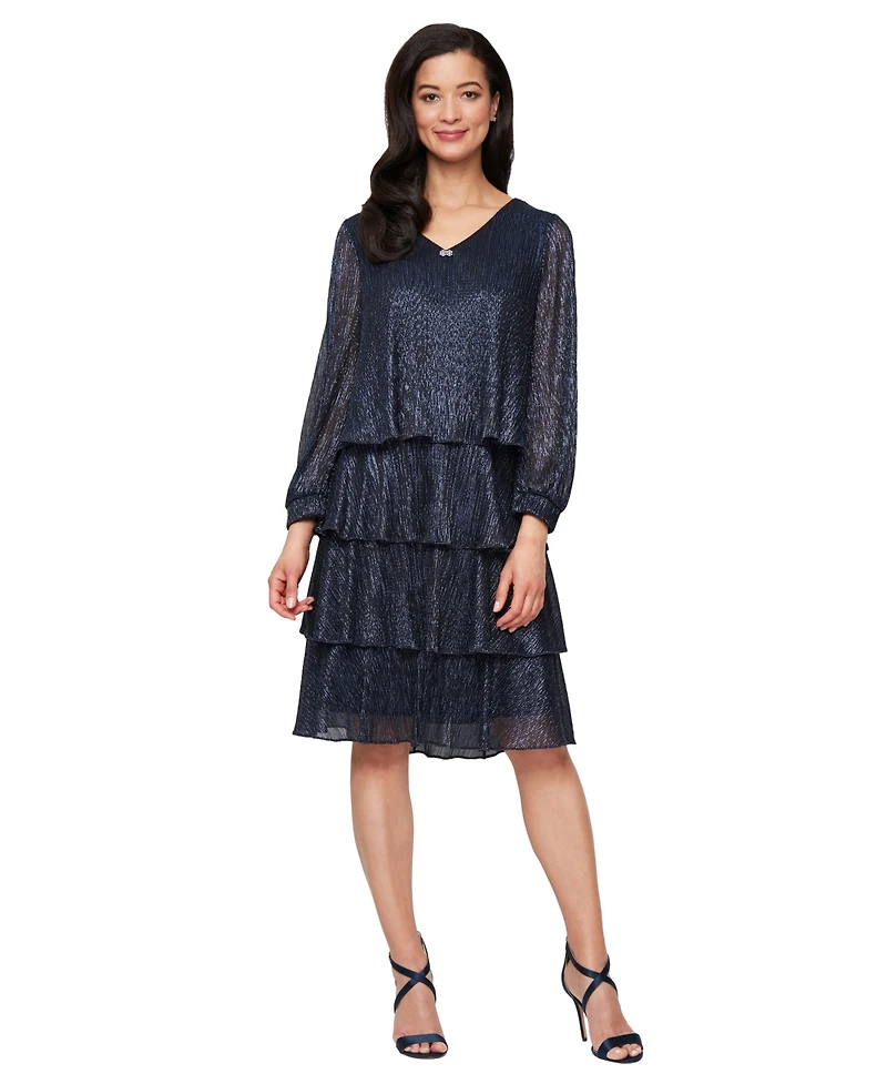 Sl Fashions Women's Short V-Neck Bodre Dress
