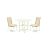 East West Furniture Dining Room Set Linen White