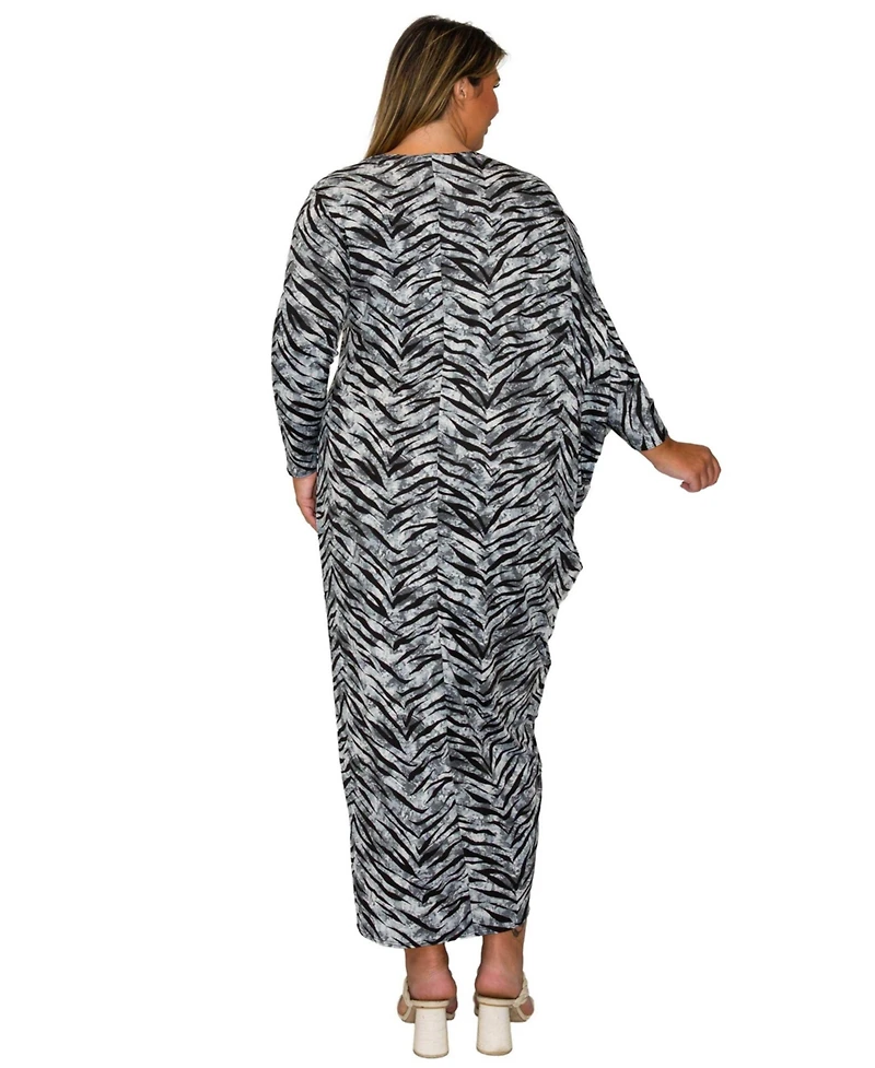 L I V D Women's Plus Mary J Asymmetrical Maxi Dress