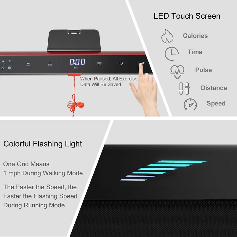 4.75HP 2-in-1 Folding Treadmill with Remote and App Control
