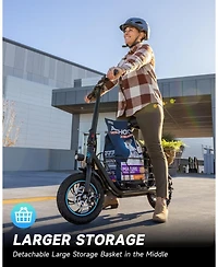 Urbanmax Electric Scooter with Seat, 550W Motor, 18.6MPH, 20 Miles Range, Large Storage Basket