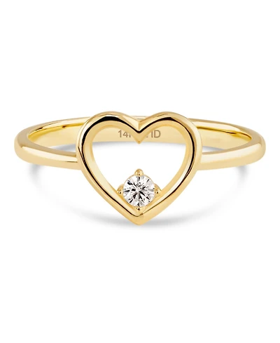 Devata Open Heart Ring in 14K Gold, Size 8, approx. 1.9 grams.
