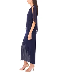 Msk Petite Faraj Caped Maxi Dress
