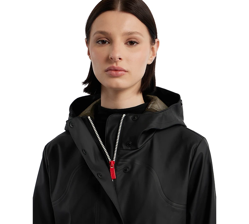 Hunter Women's Hooded Rubberized Waterproof Rain Coat