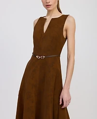 En Saison Women's Eloise V-Neck A-Line Sleeveless Midi Dress