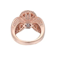 Suzy Levian New York Sterling Silver Oval Cut Center Topaz Cocktail Ring