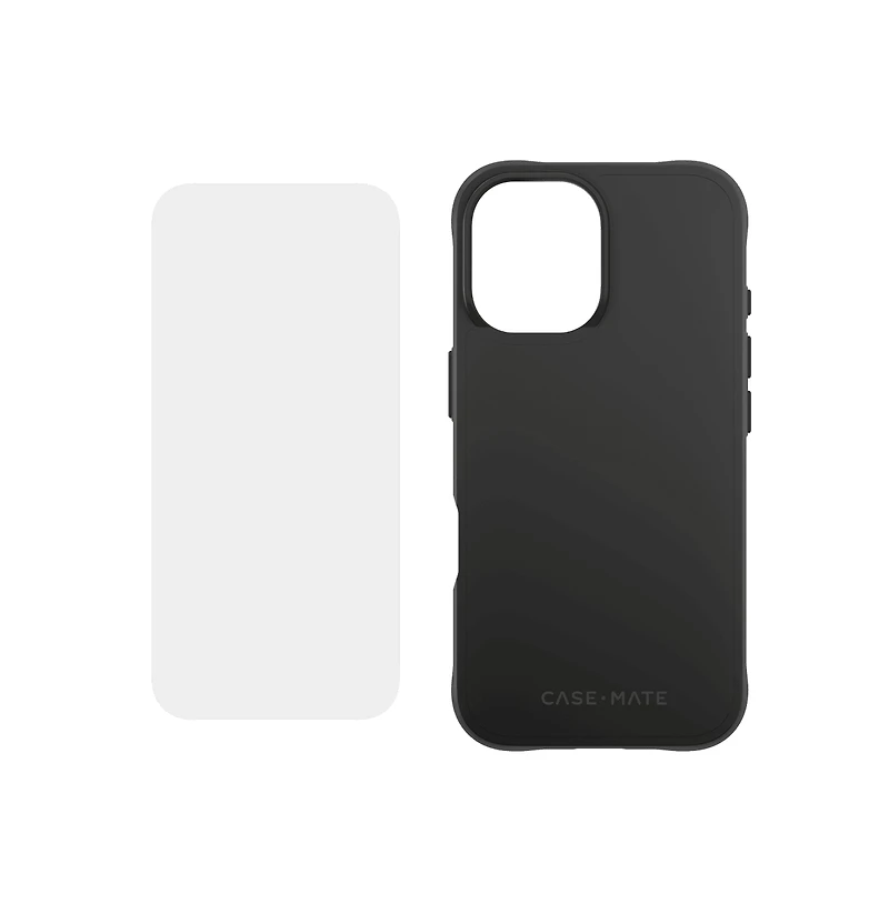 Case-Mate Protection Pack Tough MagSafe Case and Glass Screen Protector for Apple iPhone 16-Clear