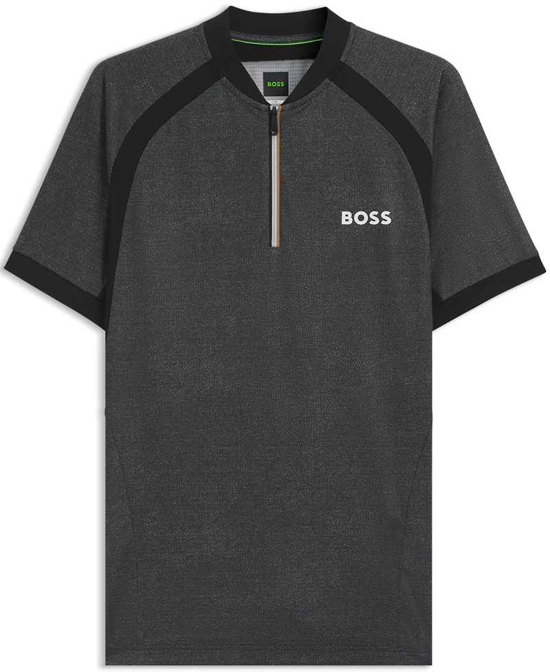 Boss by Hugo Men's Jersey Zip-Neck Slim-Fit Polo Shirt