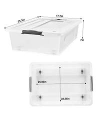 Sorbus 3 Pack 40qt Underbed Bins with Lids and Handles