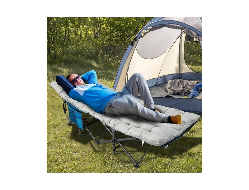 75 x 27.5 Inch Camping Cot Pads with Soft Breathable Crystal Velvet - Gray