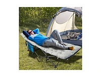 75 x 27.5 Inch Camping Cot Pads with Soft Breathable Crystal Velvet - Gray